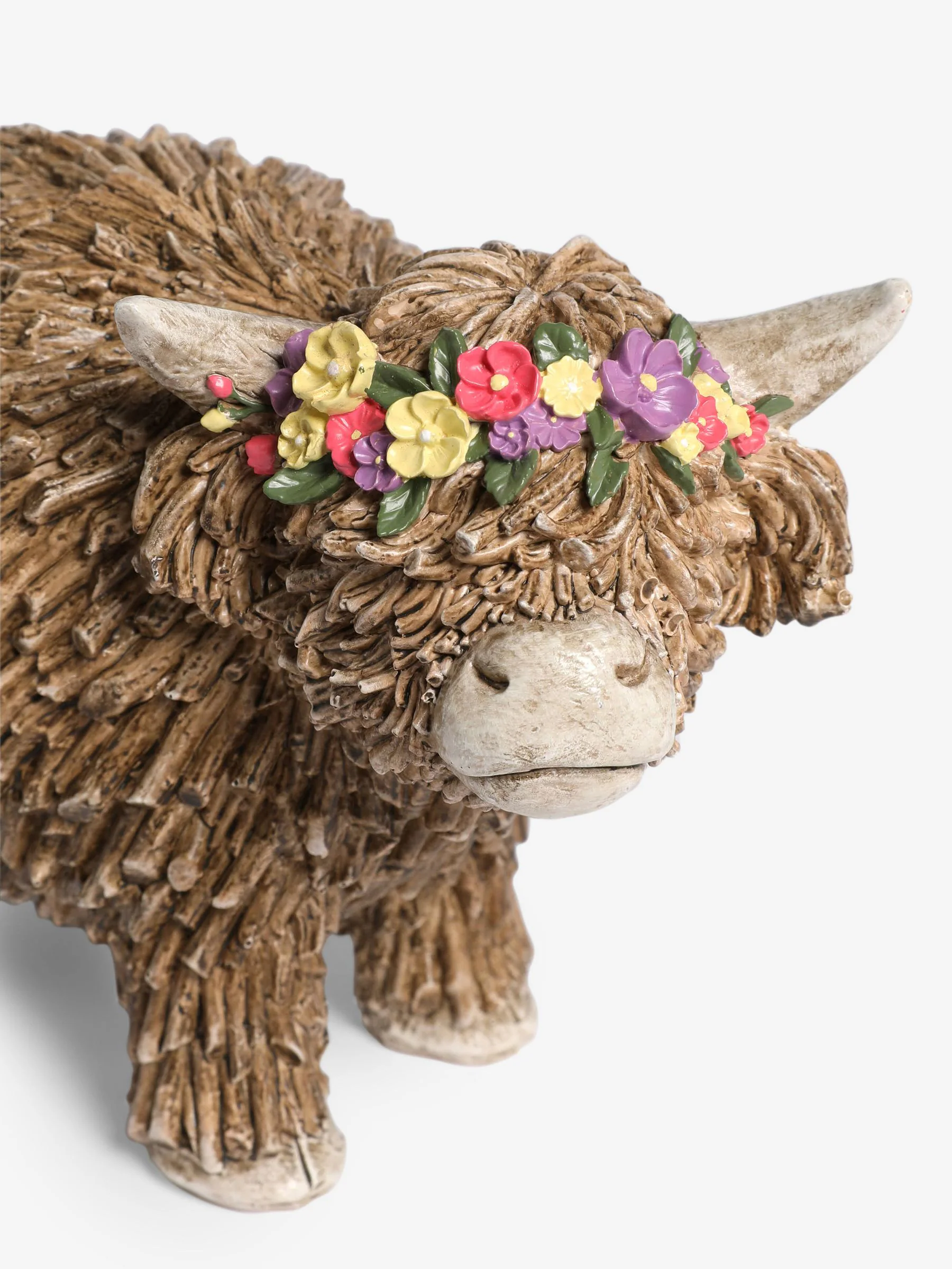 Hamish The Highland Cow Ornament With Floral Crown