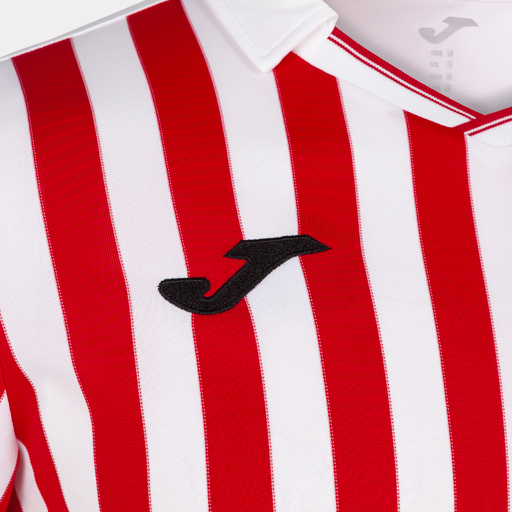 Camiseta Joma Copa II de manga curta branca e vermelha