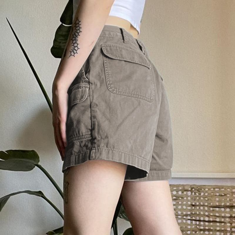 Puffie - Cargoshorts met hoge taille en wijde pijpen