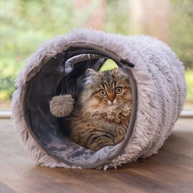 Beeztees Pluche Speeltunnel Nona Grijs Kitten | 20096