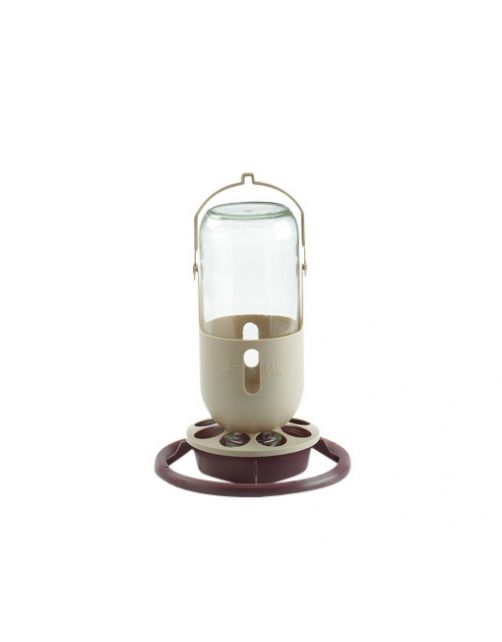 Fauna Glazen Flesautomaat - Vogel - Voerbak- Drinkbak - 1 l