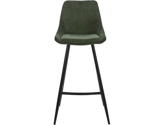 CONCEPT1 - Tabouret de bar Lot de 2 T. Bari vert sapin velours cotelé (bar)