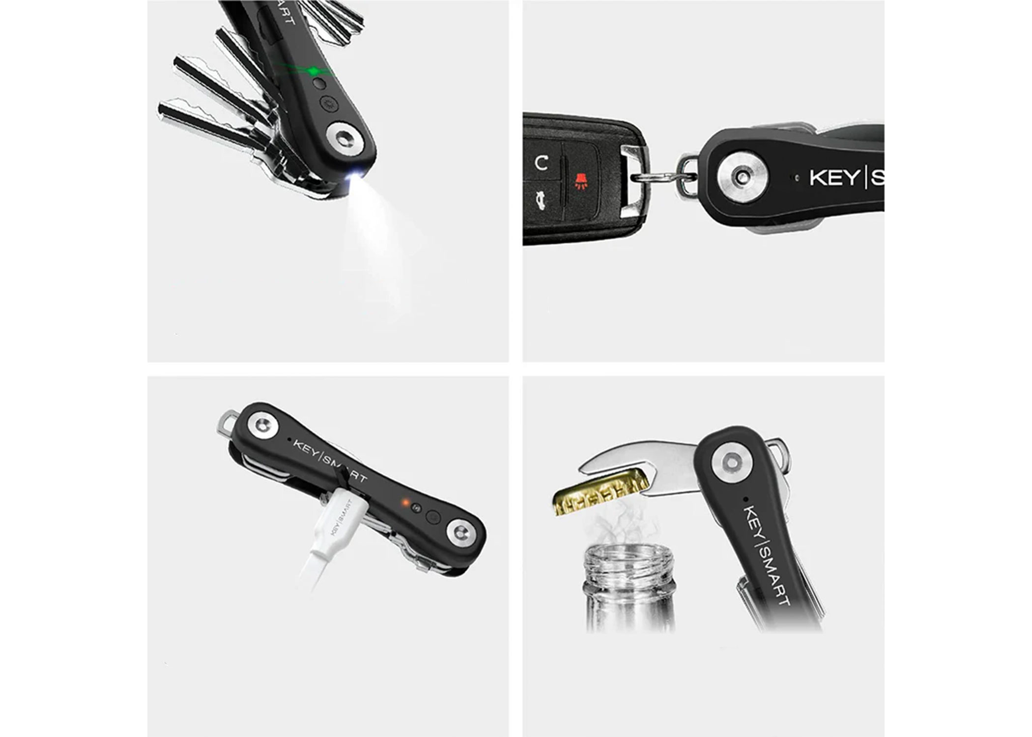iPro Schlüsselhalter Bluetooth Key Finder Tracker für iOS kompatibel mit Apple Find My Network (KS431-BLK) - Schwarz