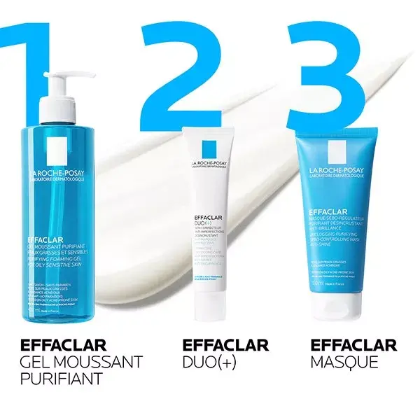 La Roche-Posay Effaclar Gel de Limpeza Facial Purificante Anti-Imperfeições 400ml e Tratamento Corretivo 30ml
