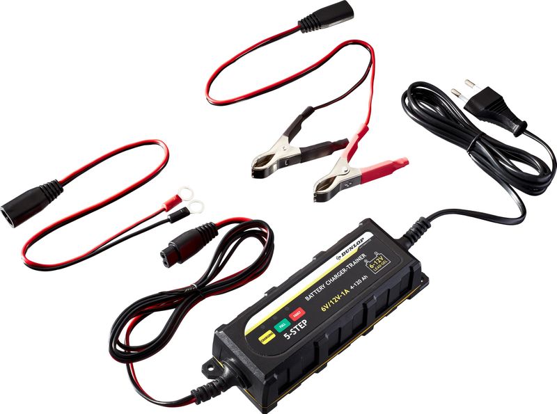 Dunlop Acculader met LED Display - 12 Volt - IP65 Gecertificeerd