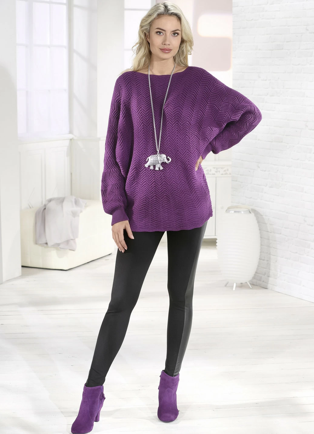 Pullover mit Struktur in Wellenoptik