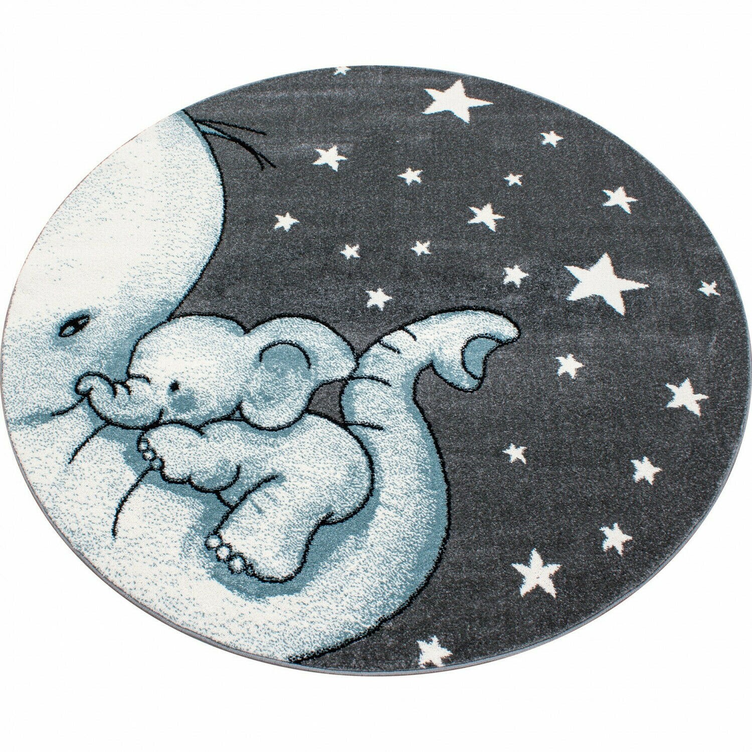 Kinderteppich,11 mm Kurzflor - Kinderteppiche Elefant Rund /Viereck