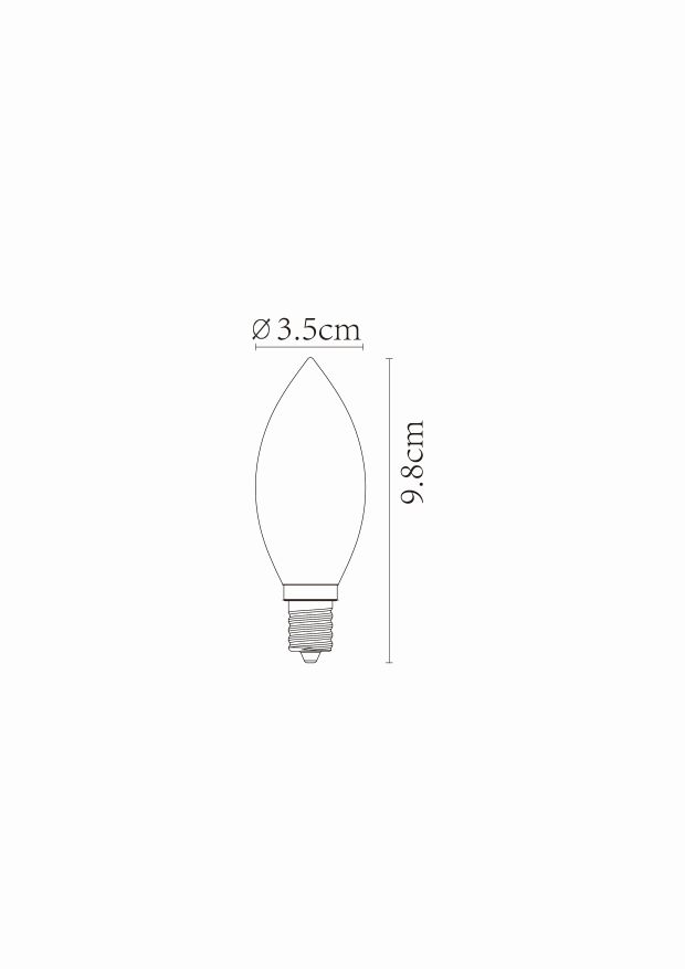 C35 LED lichtbron E14 4W 2700K transparant dimbaar