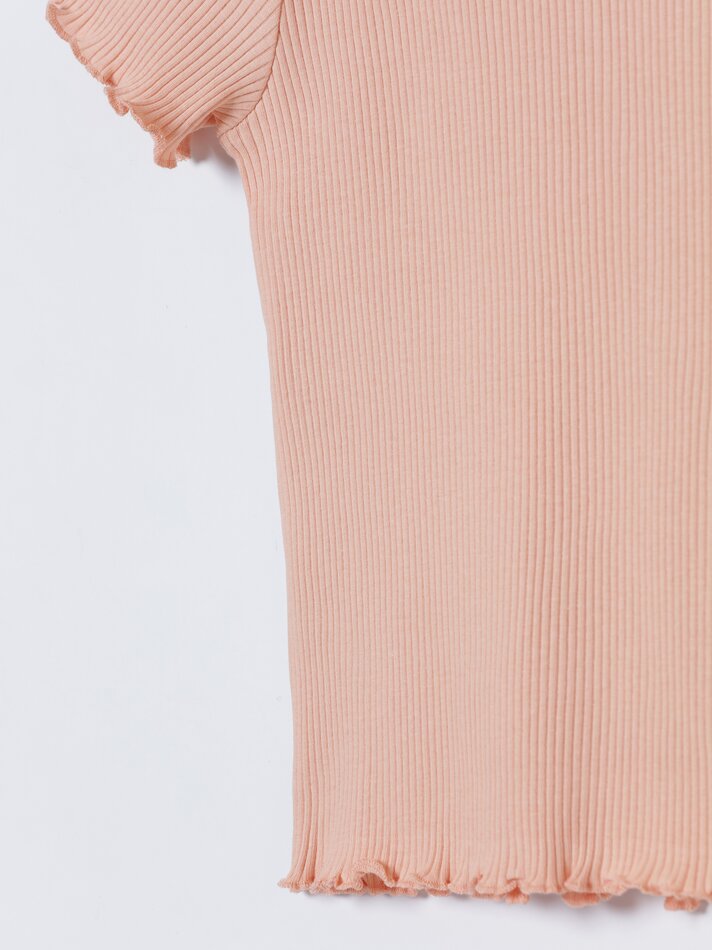 Conjunto de 2 camisetas caneladas - cor pêssego