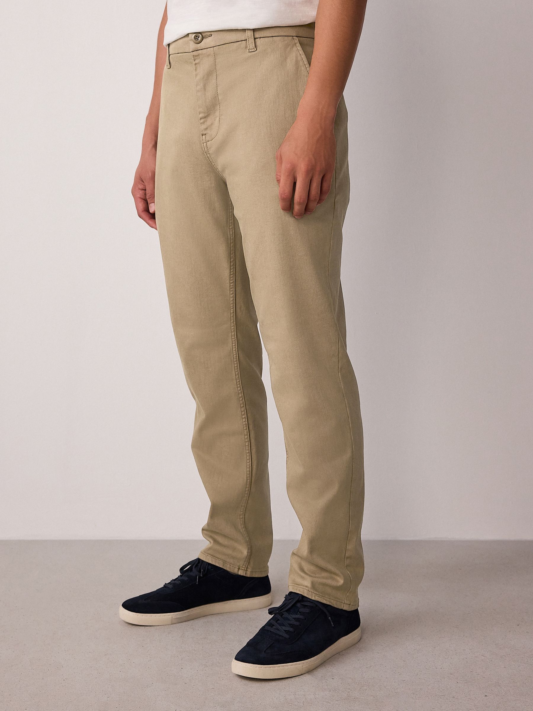 Pastelgeel - Slim Fit - Motionflex chino