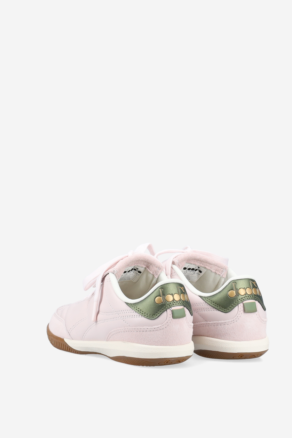 Gold indoor metal leather sneakers