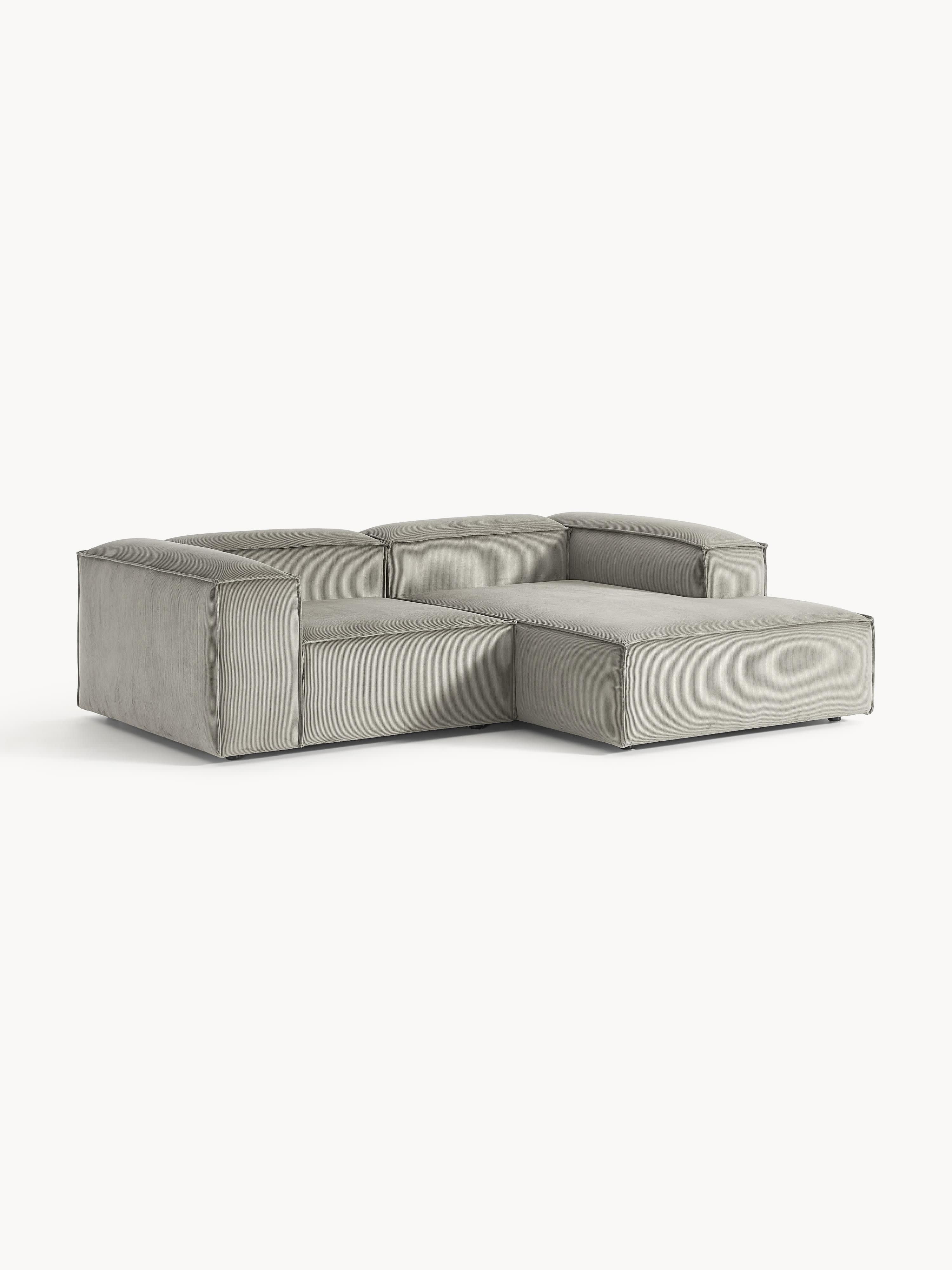 Ribfluwelen modulaire hoekbank Lennon (2-zits)
