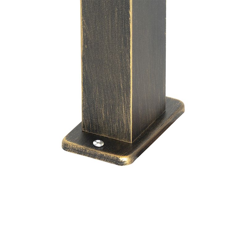 Buitenlamp antiek goud met grondpin en kabelmof 65cm IP44 - Baleno