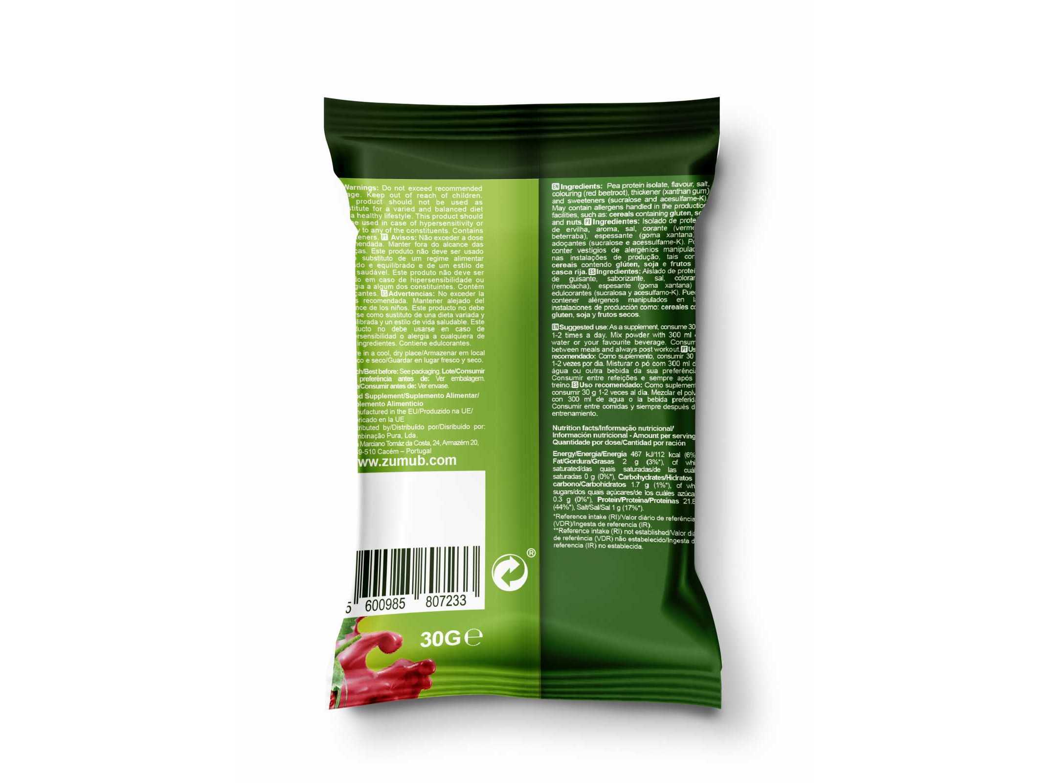 PROTEINA VEGAN ZUMUB MORANGO 30G