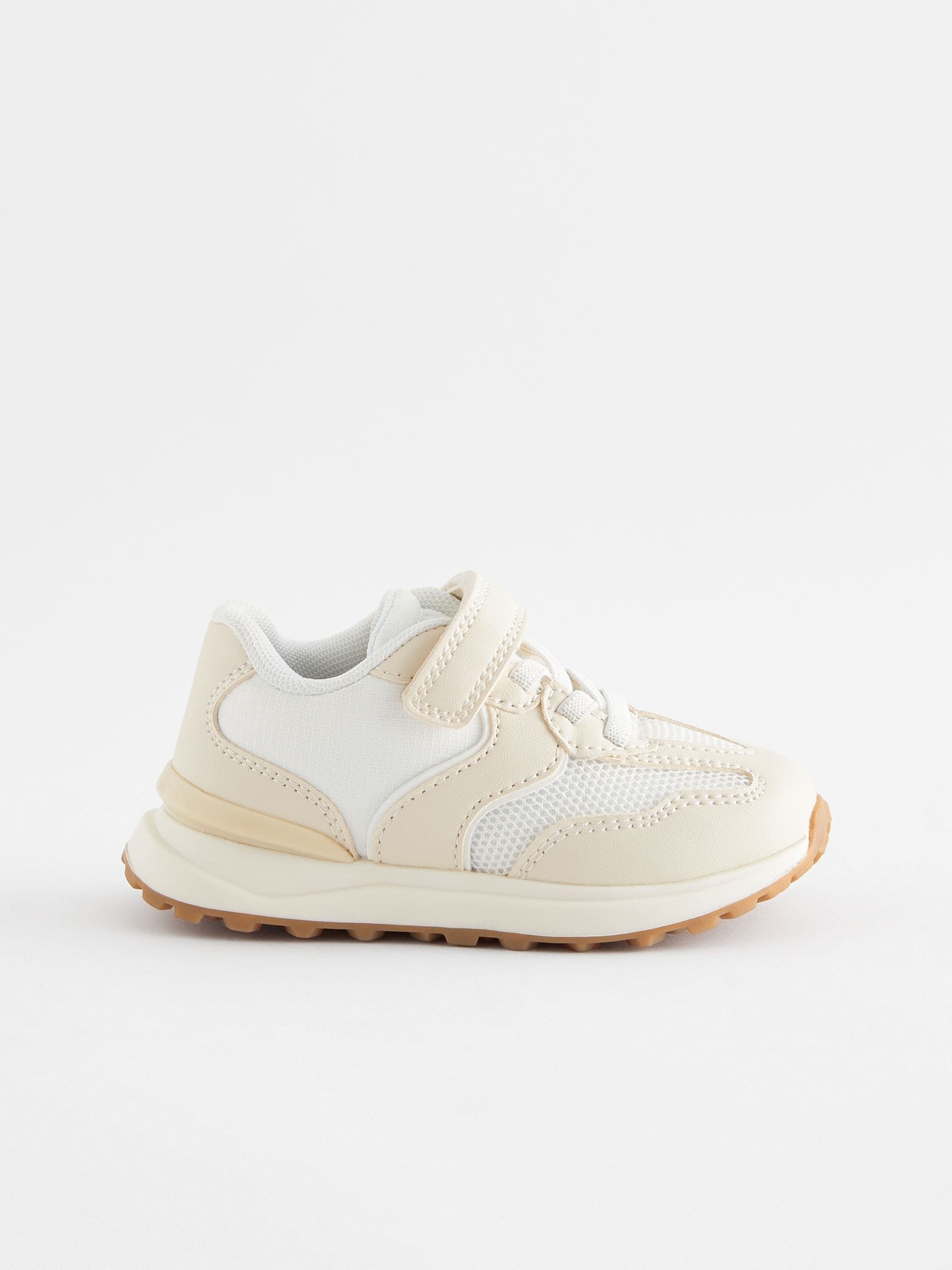 Wit - Sneakers met elastische veters en klittenbandsluiting