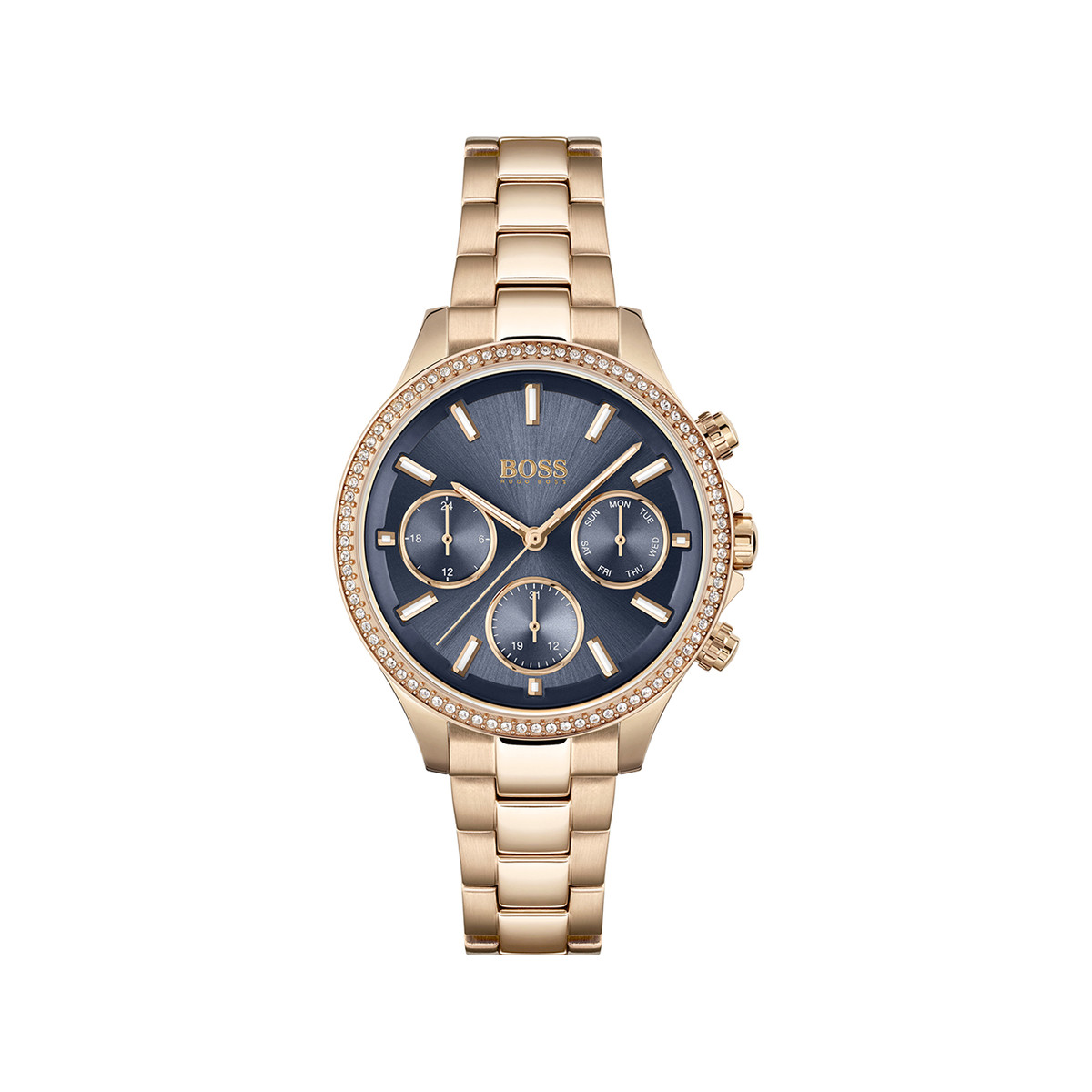 Montre Boss femme acier doré rose