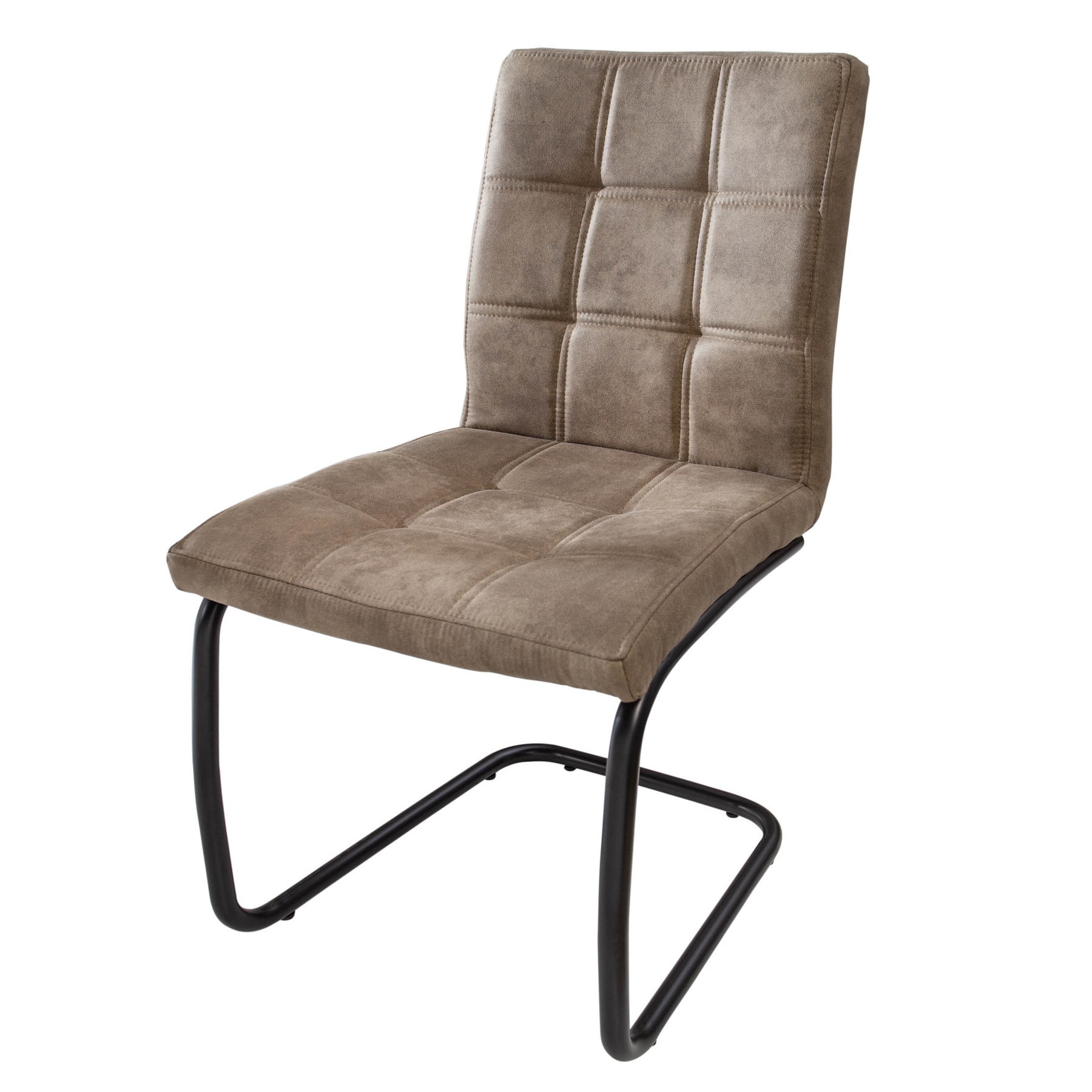 riess-ambiente Stuhl MODENA - Industrial Freischwinger vintage taupe mit Ziersteppung