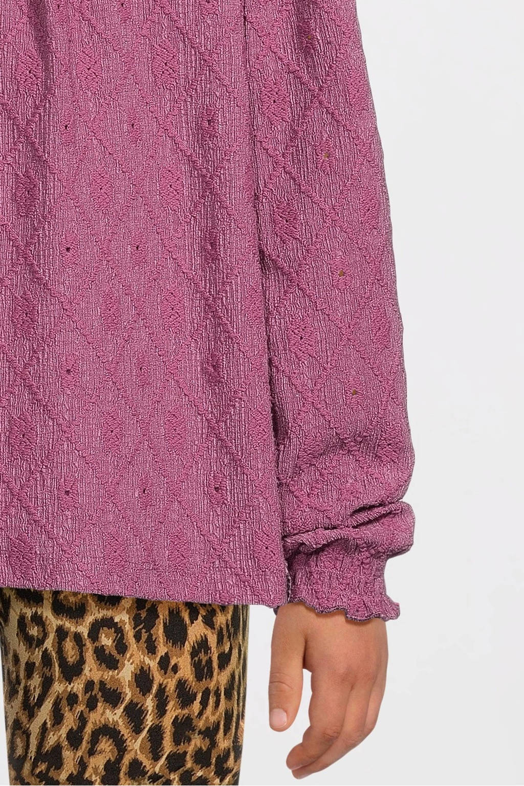 LOOXS kantentop met all over print paars