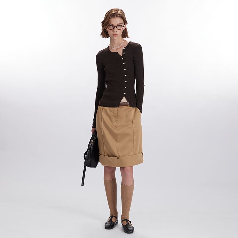 Nariele - Lange mouwen effen slim-fit licht vest