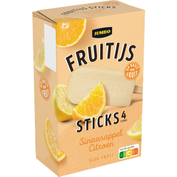 Jumbo Fruitijs Sticks Sinaasappel-Citroen 4 Stuks