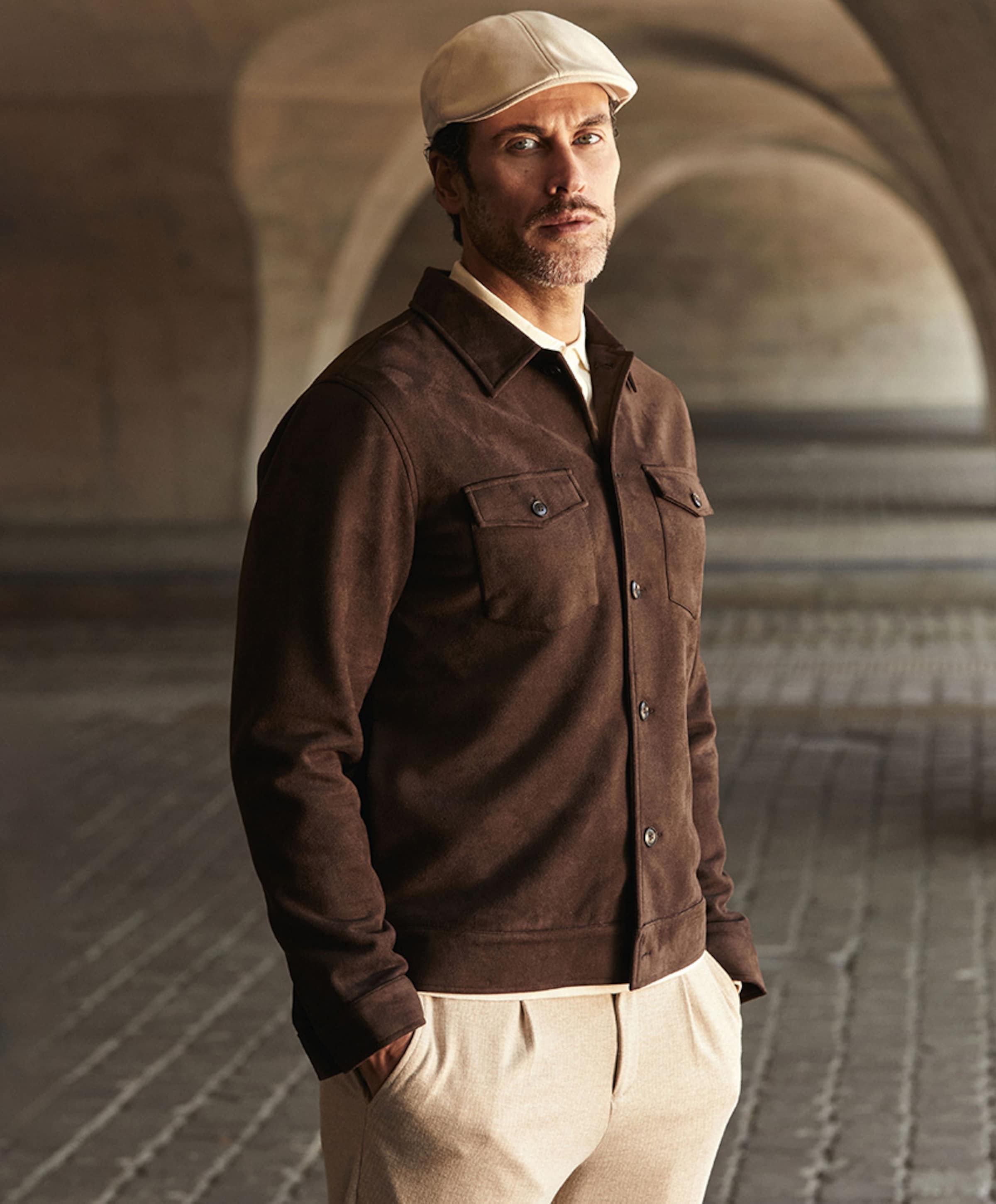 Blue industry Heren overshirt bruin