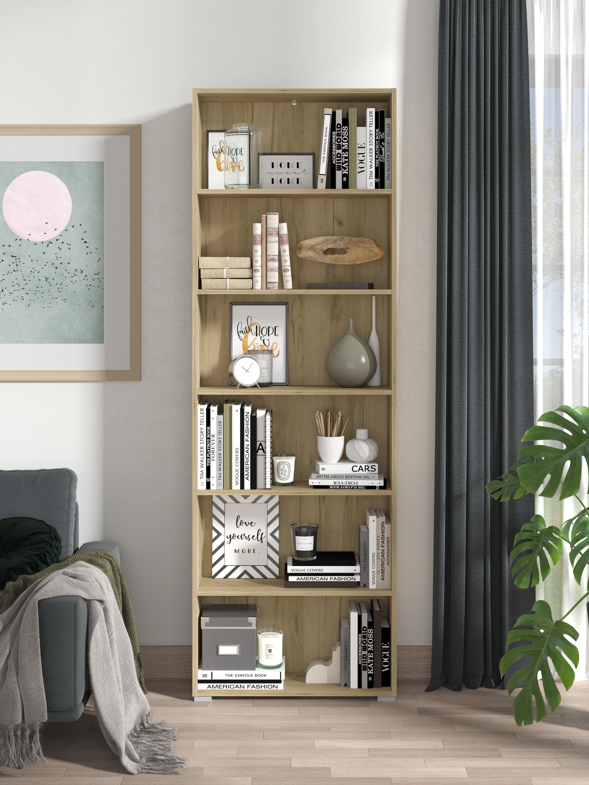 INOSIGN Aktenregal »Tomar 6« Bücherregal mit viel Stauraum, Masse (B/T/H): 70/24,5/211,5 cm