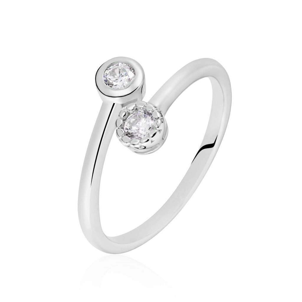 Bague Ajustable Mechte 1 Argent Blanc Oxyde De Zirconium