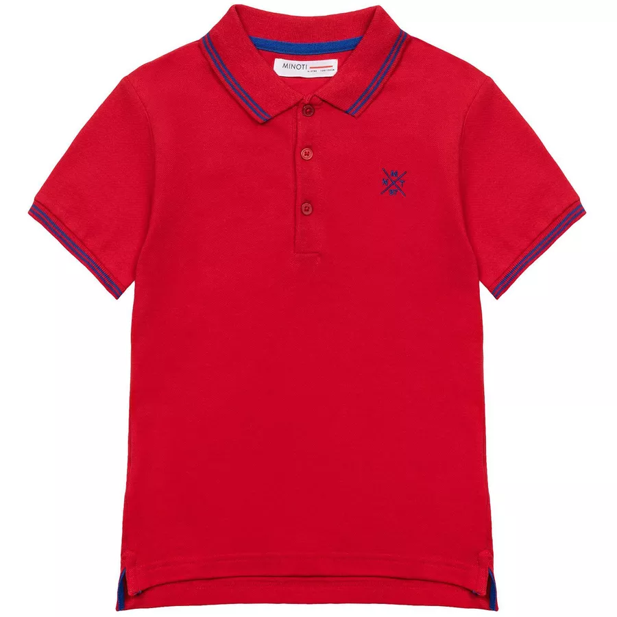 MINOTI Poloshirt mit Kontrastelementen Rot