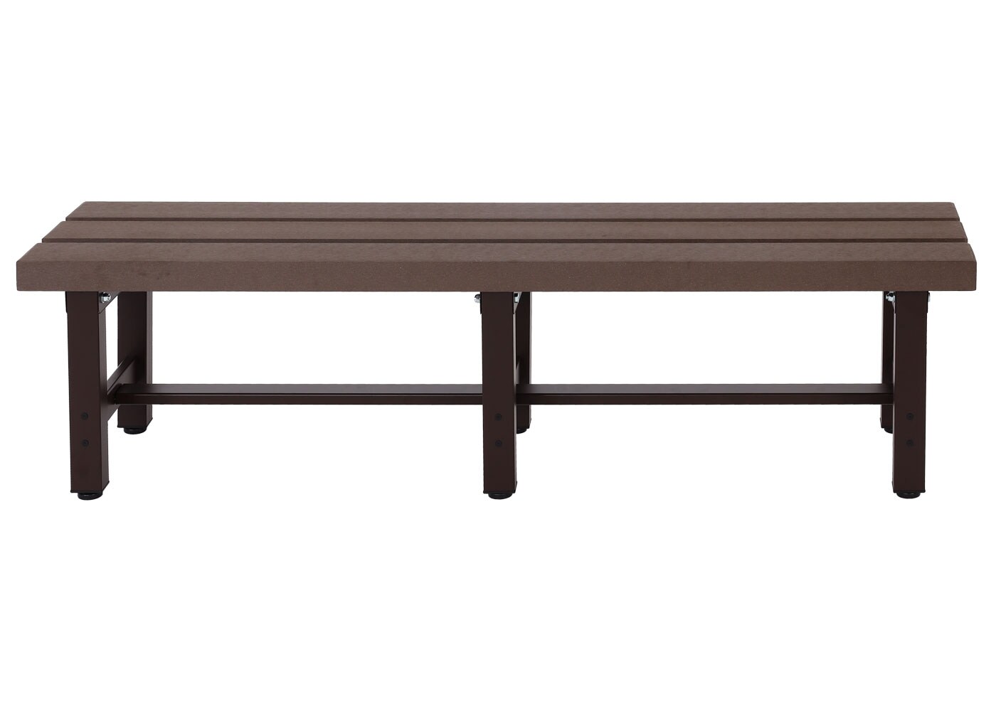 Alu Gartenbank MCW-K60, Bank Parkbank Sitzbank Balkonbank, wetterfest WPC 150cm, braun