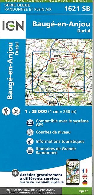 IGN - 1621 SB BAUGE DURTAL 1 25 000