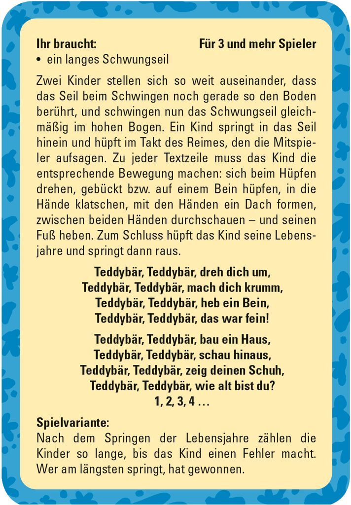 Kartenset 50 SPIELE FÜR DEN SCHULHOF