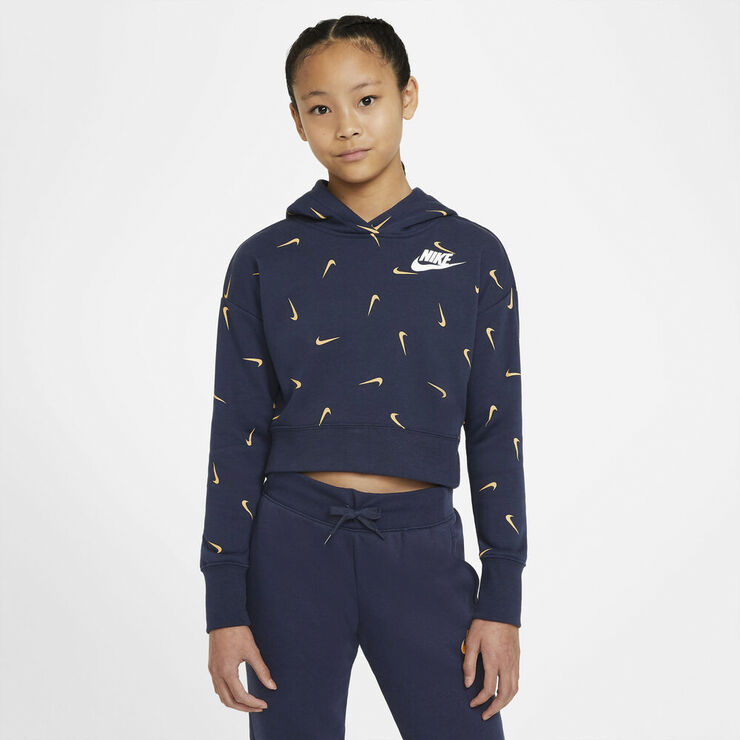 Nike Sportswear Cropped French Terry Hættetrøje Blå