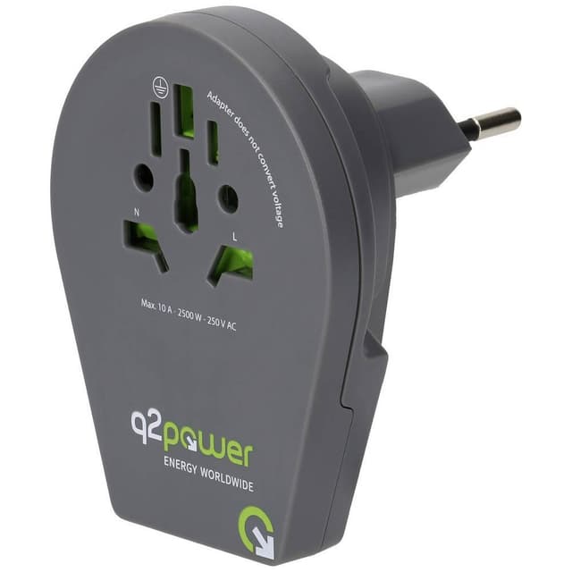 Q2 Power q2-1-1.00210-TH Rejseadapter 1 stk