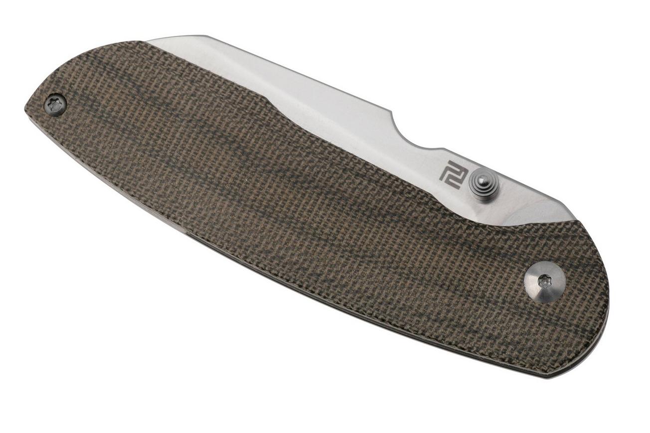 Artisan Cutlery Prime 1866G-ODG, Sand Polished S90V, OD Green Micarta/Titanium zakmes
