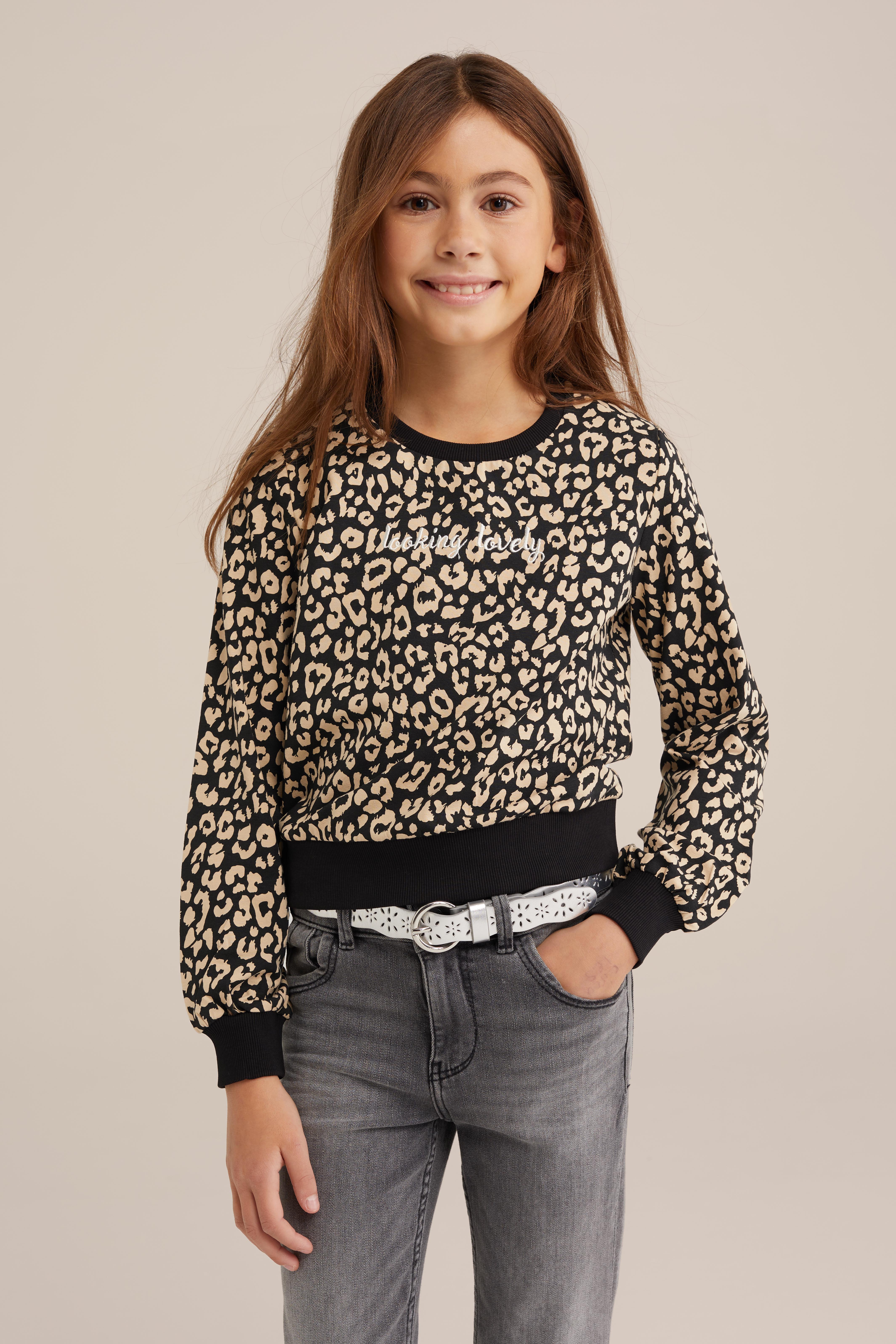 Meisjes T-shirt met dessin WE Fashion Zwart