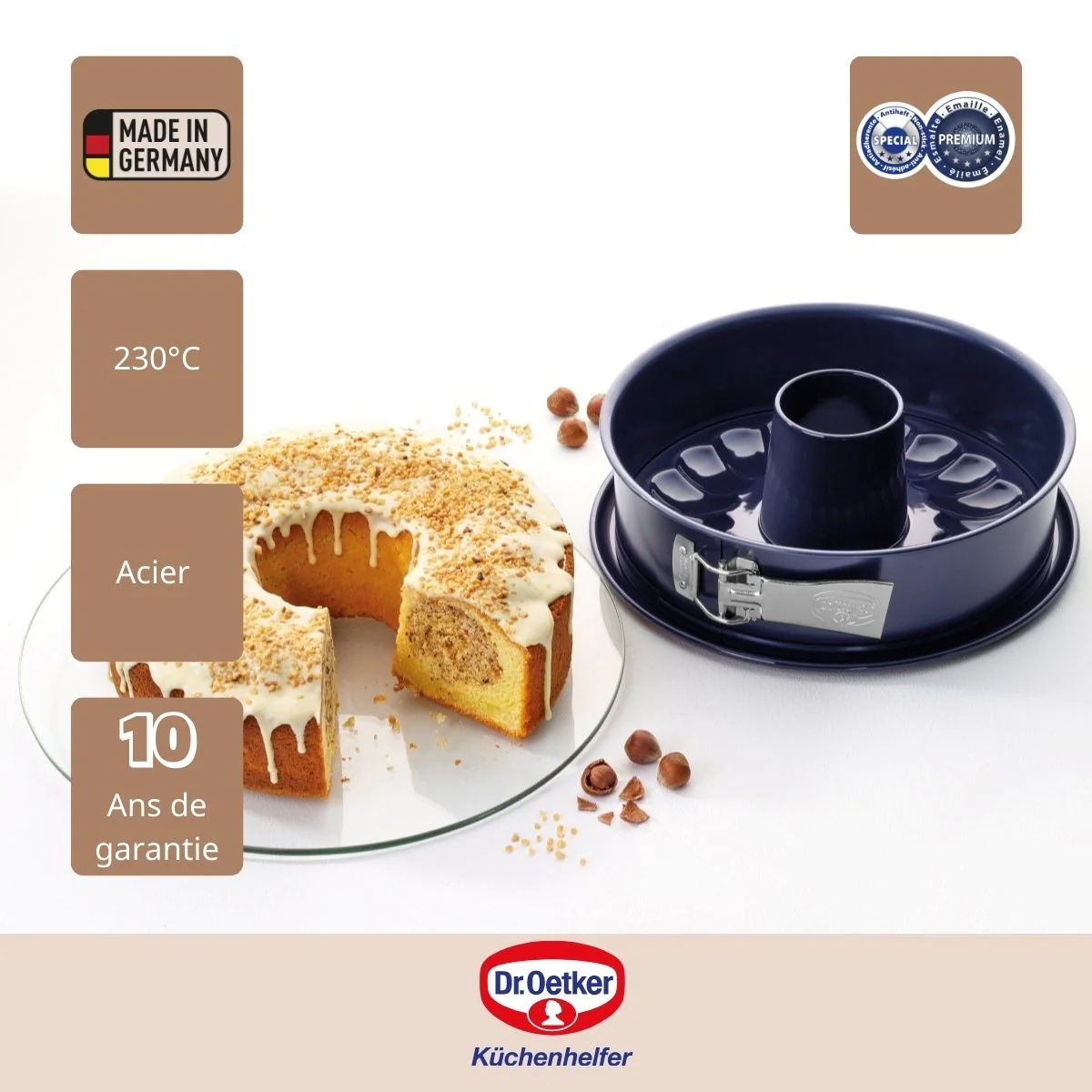 Moule à manqué à charnière avec fond à savarin 26 cm Back Liebe Dr. Oe