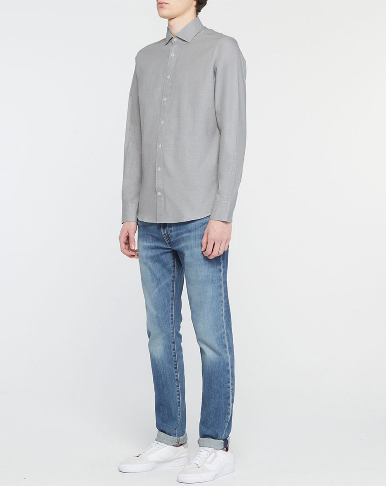 Hackett London Chemise Slim Fit Dobby gris clair