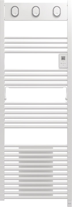 Sèche-serviettes électrique à inertie fluide Sauter Marapi tactile blanc 750W + soufflerie 1000W