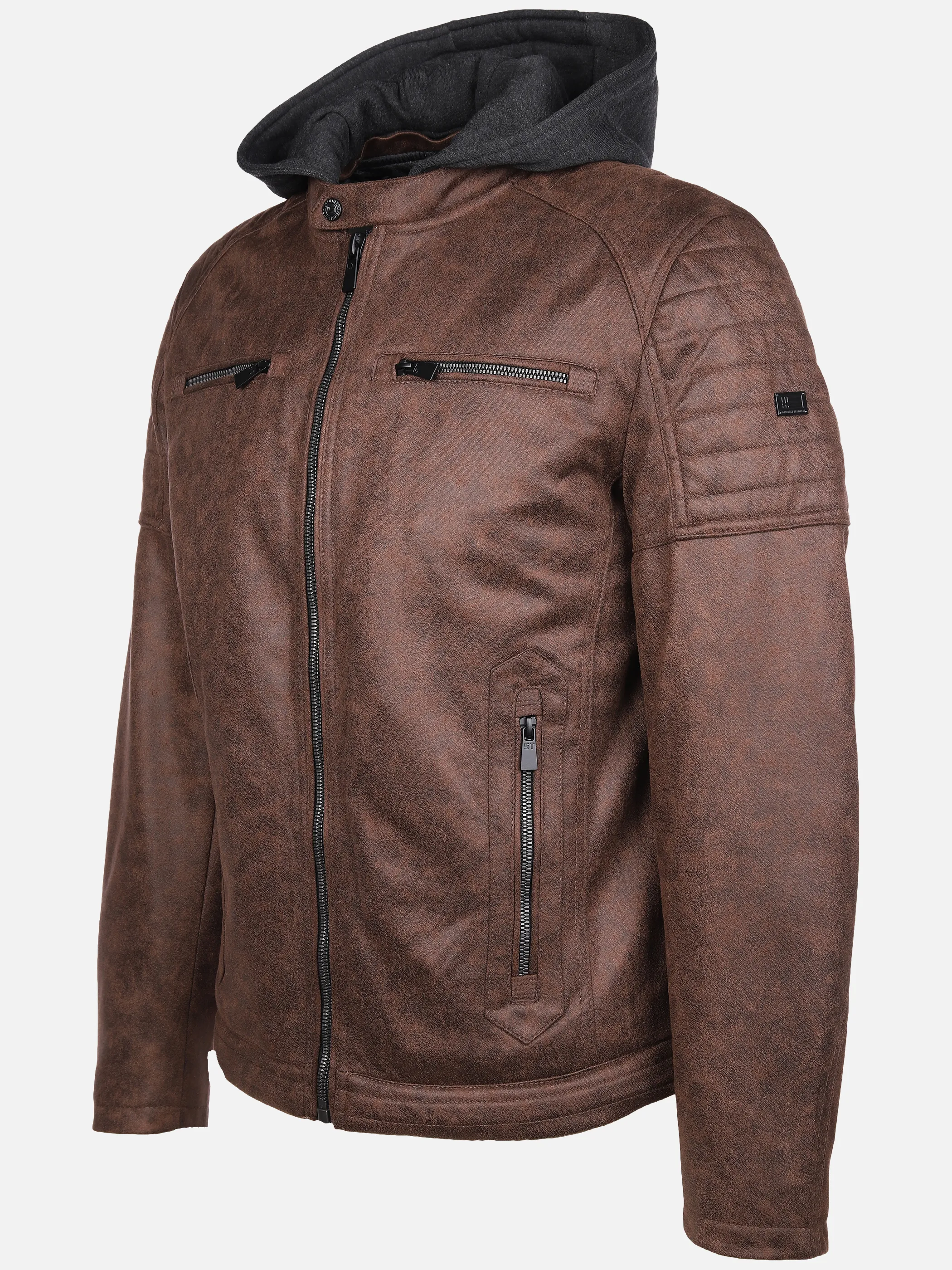 Herren Bikerjacke mit Kapuze