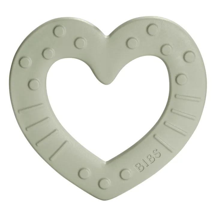 Bibs Anneau de dentition Cœur | Vert amande