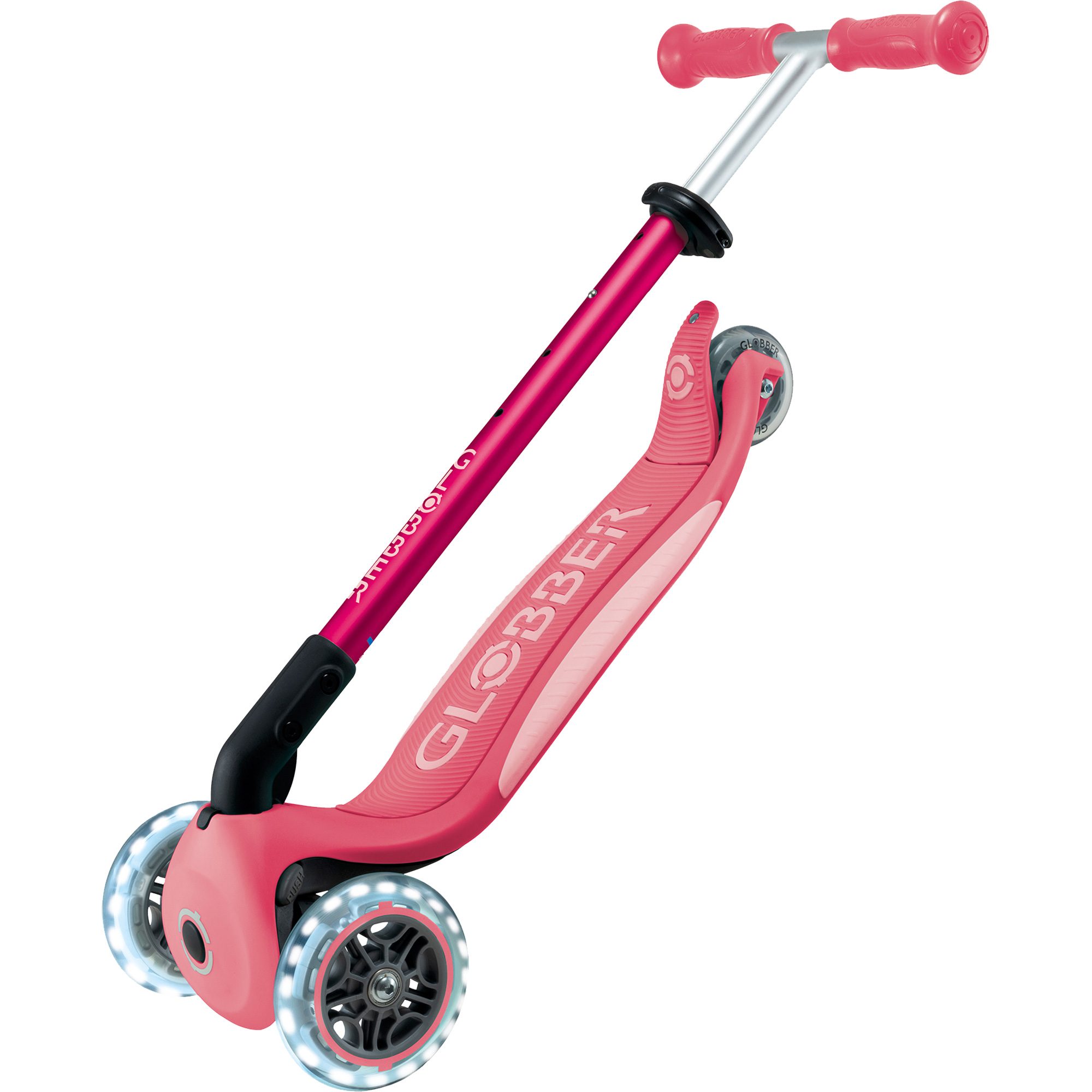 Globber Primo Foldable Lights Plus V2 Scooter Kinder corail rose
