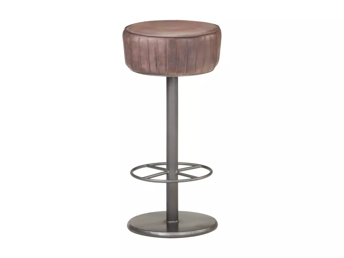 Tabouret de bar Marron Cuir véritable