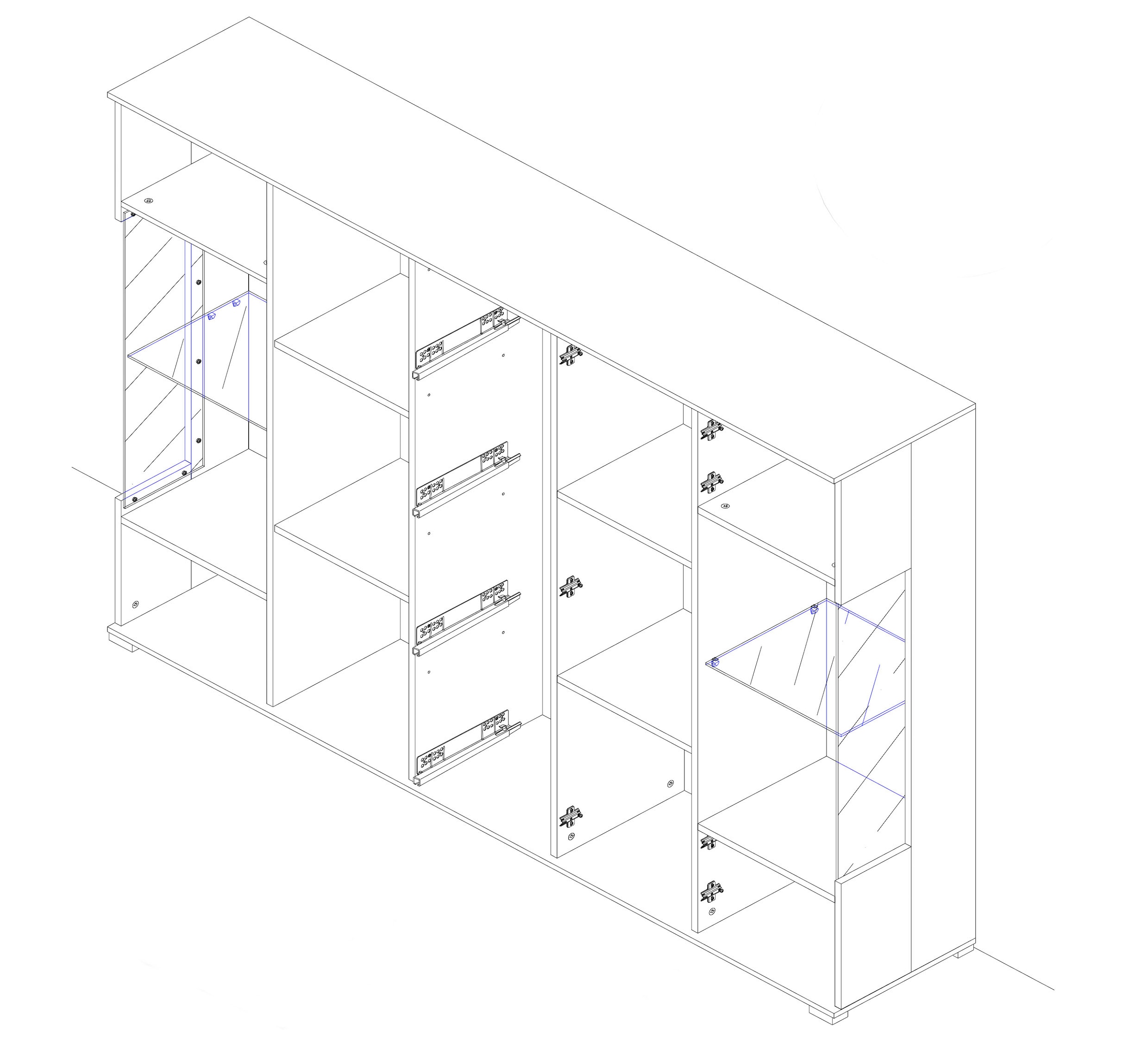 Höltkemeyer Highboard »STYLE« Breite 188 cm, ohne Beleuchtung