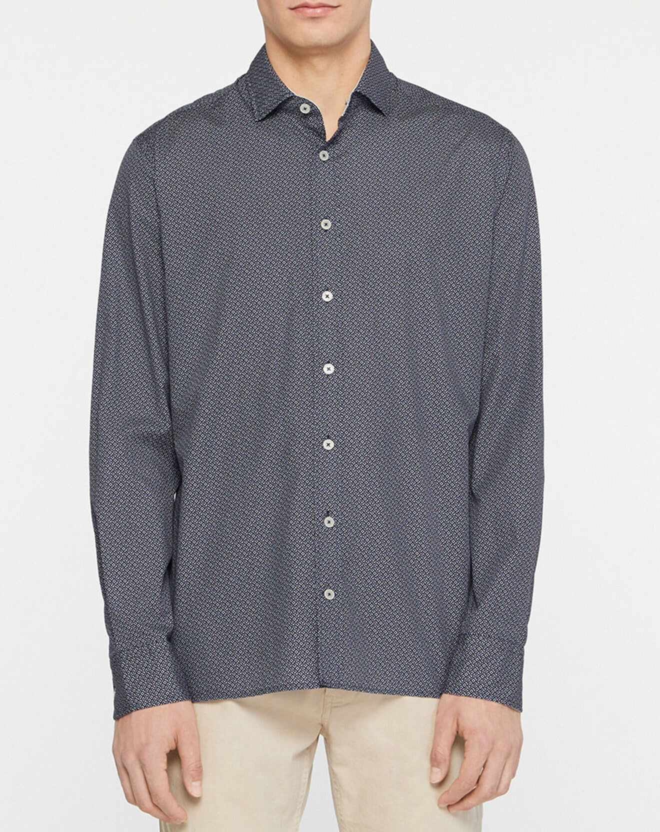 Hackett London Chemise Slim Fit à imprimé fantaisie bleu foncé