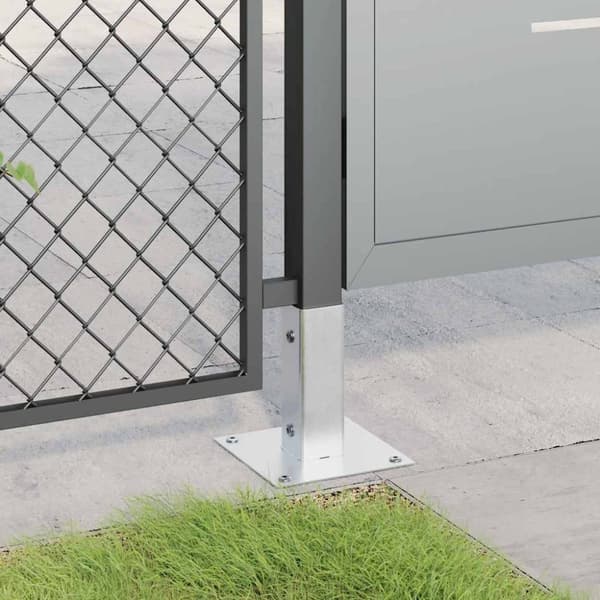 vidaXL Stolpebunner firkantet 4 stk sølv 51x51 mm galvanisert stål