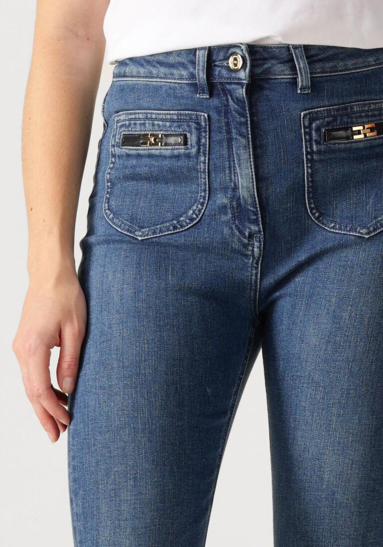 blauwe elisabetta franchi flared jeans jeans trousers