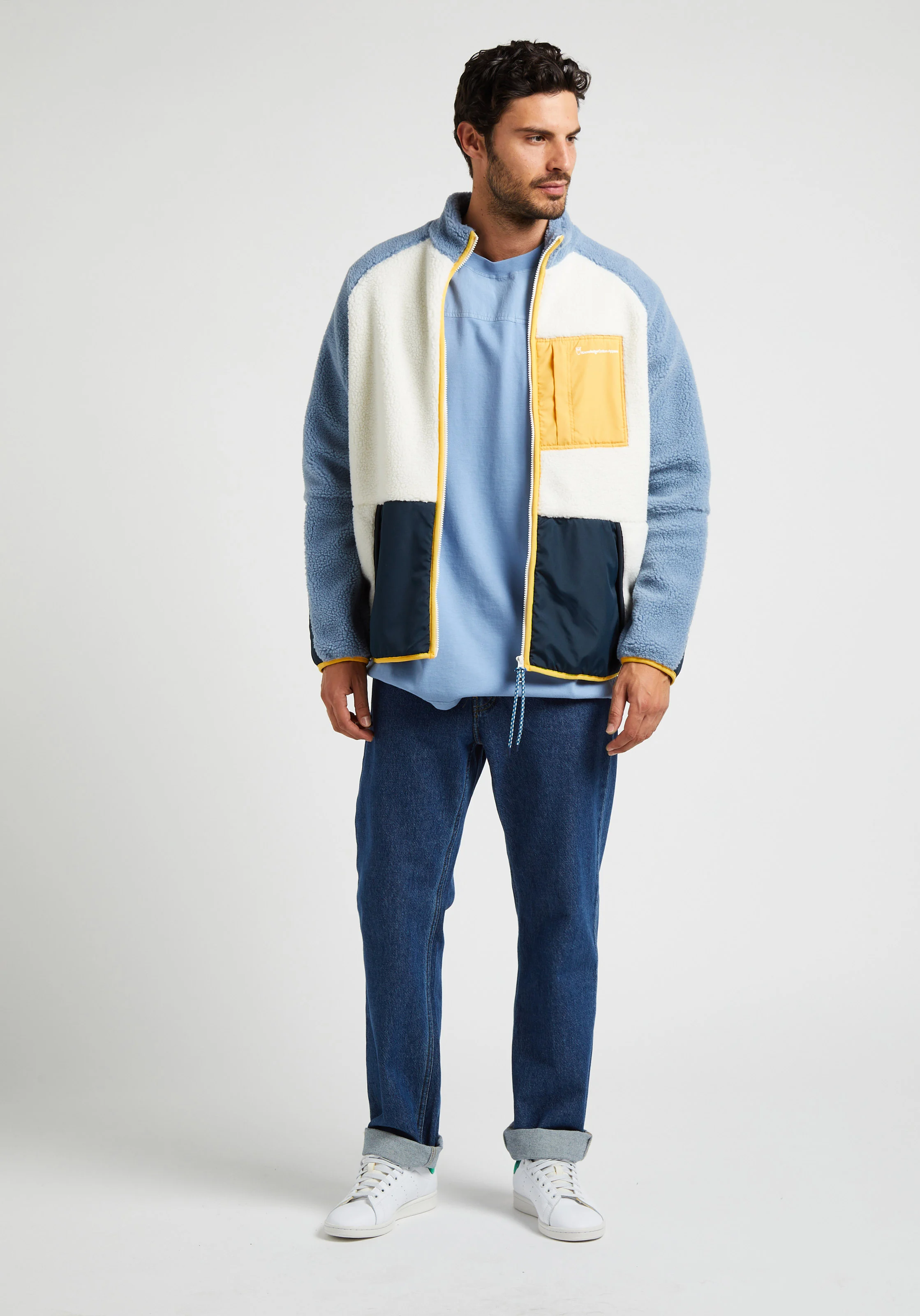 Tee-shirt col rond oversize en coton bio | Bleu