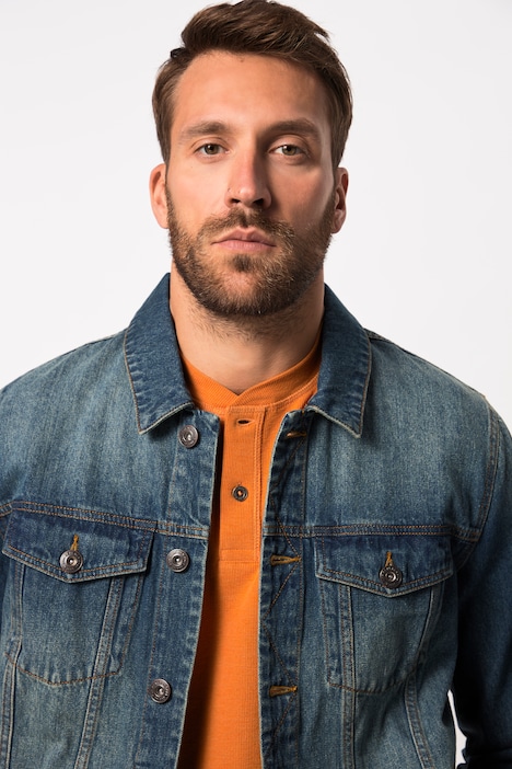 JP 1880 Jeansjacke, Brusttaschen, Knopfleiste, bis 8 XL