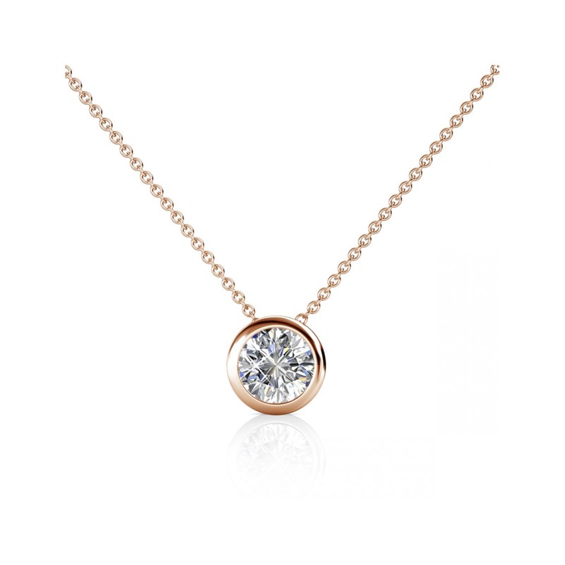 Pendentif Simplicity - Or Rosé et Cristal