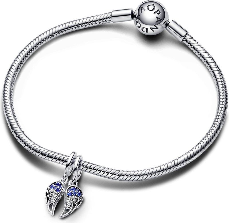 Pandora - Charm Dangle Sparkling Splittable Angel Wings - Hangende Bedel